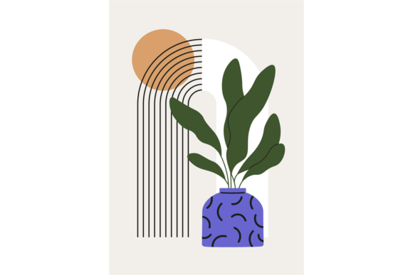 Abstract Flower Vase Poster: Graphics & Illustrations