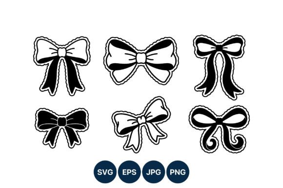 Black White Decorative Bow Collection