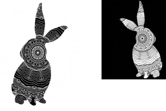 Bunny Silhouette Graphics & Illustrations Set