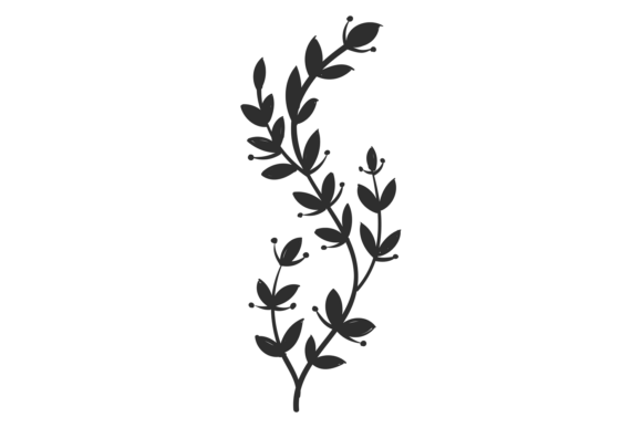 Decorative Botany Black Icon: Ornate Floral Graphics & Illustrations