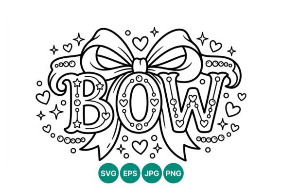 Decorative Bow Line Art