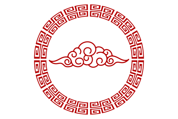 Decorative Chinese Cloud Label Graphics for Branding