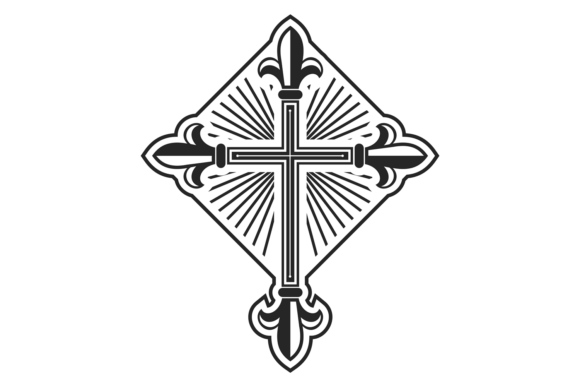 Decorative Cross Black Tattoo Graphics & Illustrations