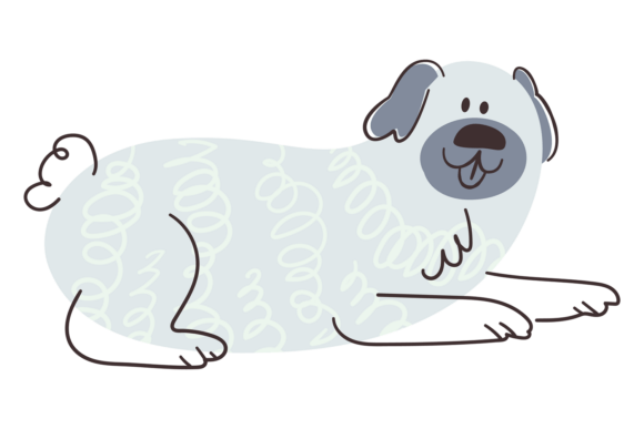 Decorative Dog Drawing. Puppy Doodle. Ha