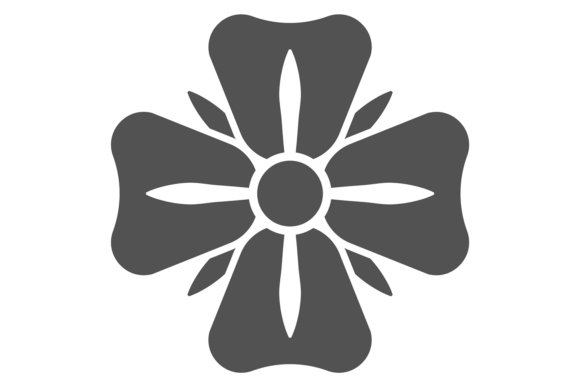 Decorative Flower Silhouette Logo Graphics for Crafting