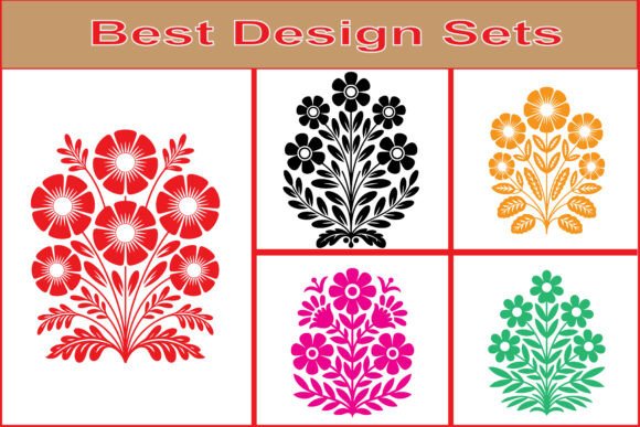 Decorative Flower Vector Elements Bundle Graphics