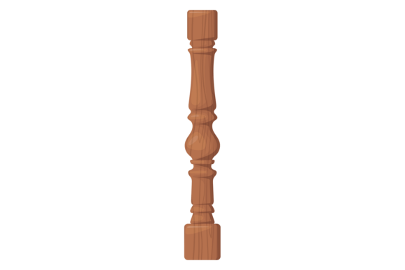 Decorative Ornate Banister Element. Wood