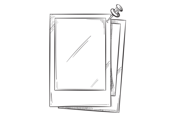 Decorative Photo Border. Pinned Paper Fr — Graphics & Illustrations