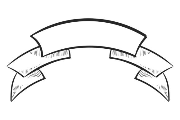 Decorative Ribbon Drawing. Blank Label E: Graphics & Illustrations