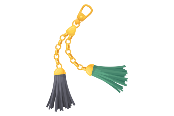 Decorative Tassel Trinket. Golden Chain Graphics