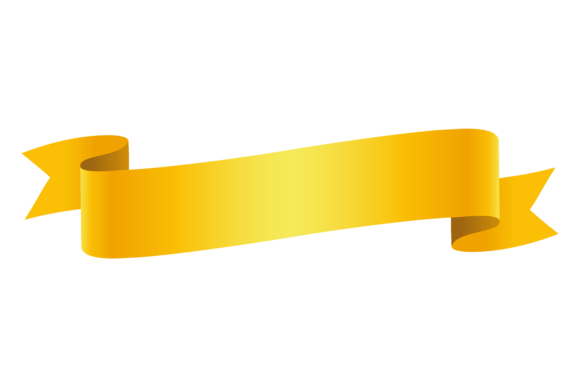 Decorative Yellow Flag Ribbon Banner Bla