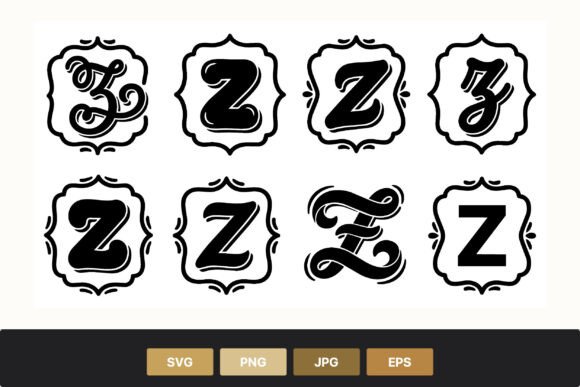 Decorative Z Letters Graphics for Handmade Creators