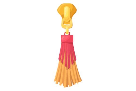 Decorative Zip Puller with Leather Tassel Graphics