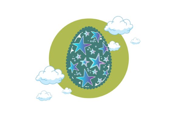 Easte Egg Scalloped Edge Decorative Graphics & Illustrations