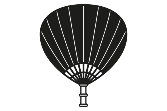 Oriental Fan Black Icon. Decorative Fest
