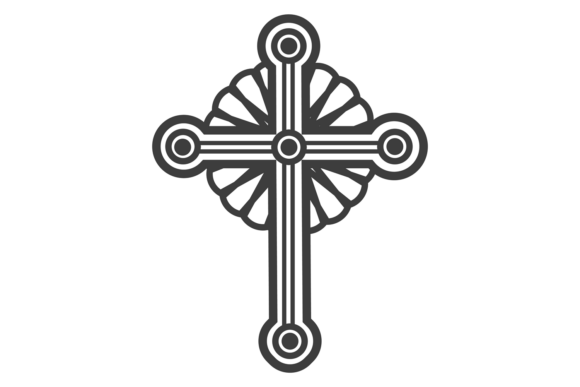 Ornate Crucifix Icon for Graphic Designers