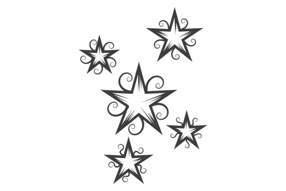 Ornate Stars Tattoo Graphics & Illustrations