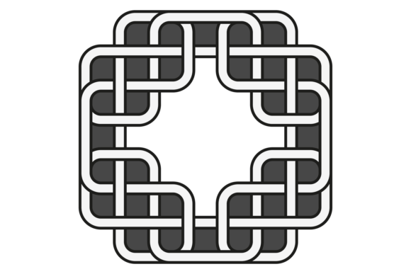 Square Celtic Knot. Black Decorative Med Graphics