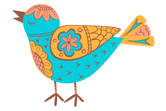 Stylized Bird Boho Graphic: Illustrations & Graphics