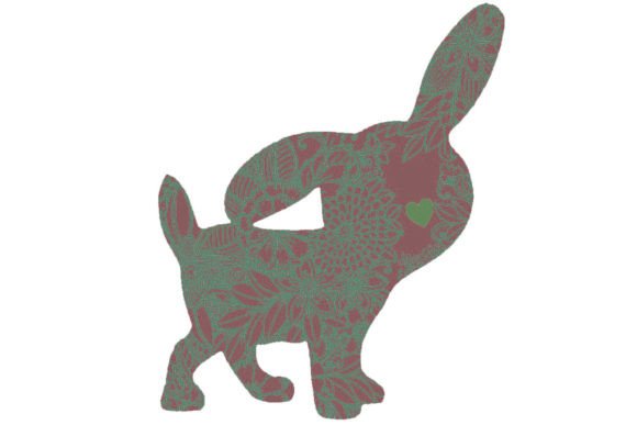 Vintage Decorative Bunny Stickers Set of Graphics & Illustrations
